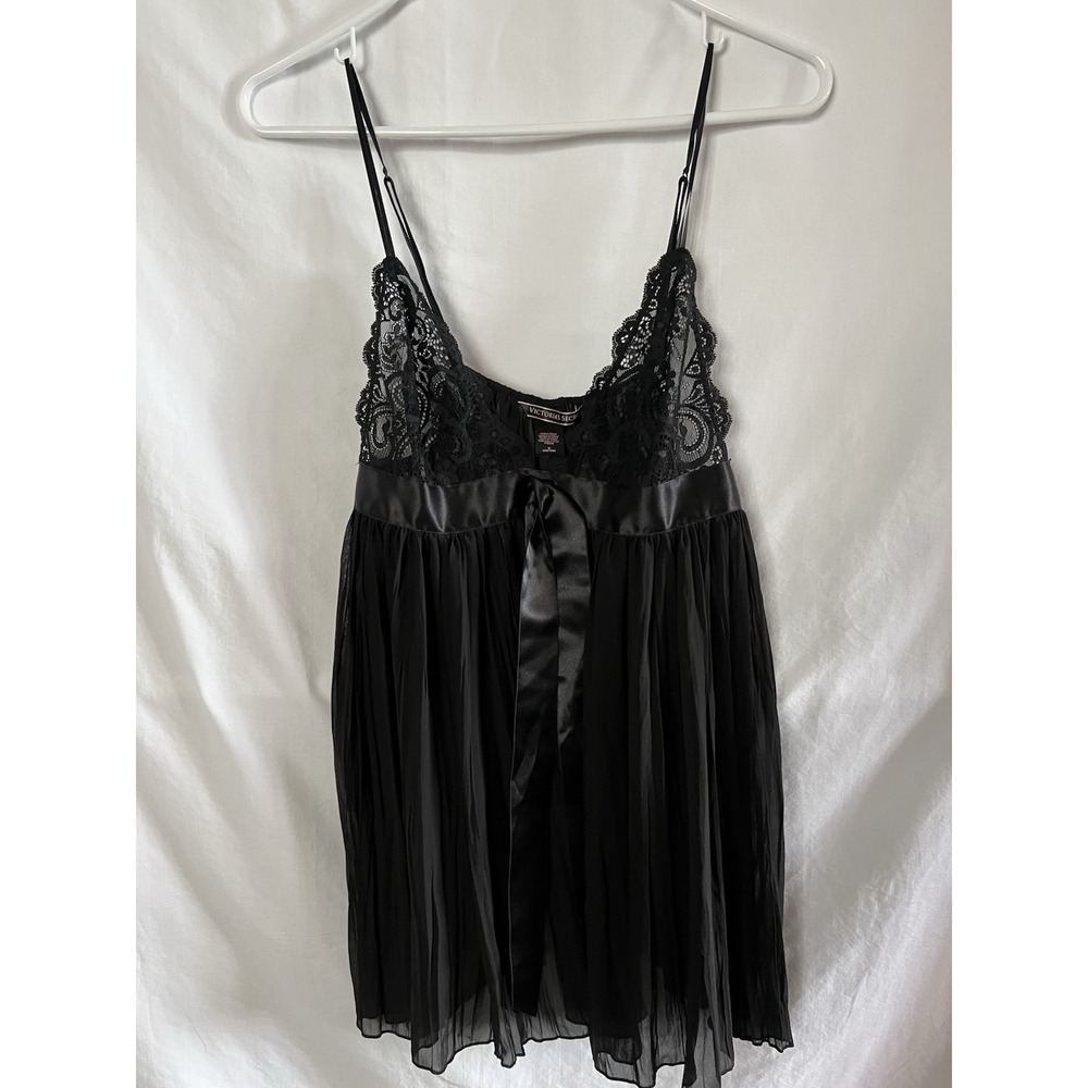 Victoria's Secret‎ Lace Babydoll Lingerie Womens Black Medium